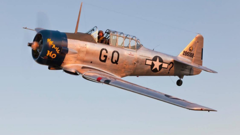 AT-6D Texan - Warbird Wednesday Episode #74, grey and silver plane, flight, palm springs air museum