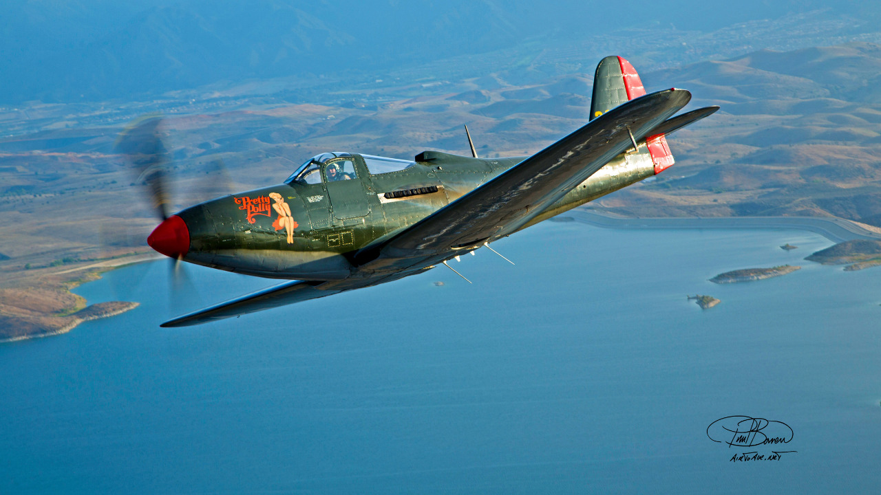 P-63 Kingcobra - Warbird Wednesday, green airplane, flight, pretty polly,