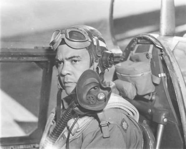 Col. Benjamin O. Davis in the cockpit of his P-51C Mustang.